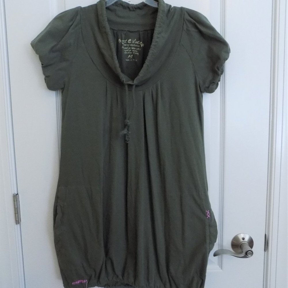 Project e Vintage Olive Green Tunic Dress Medium